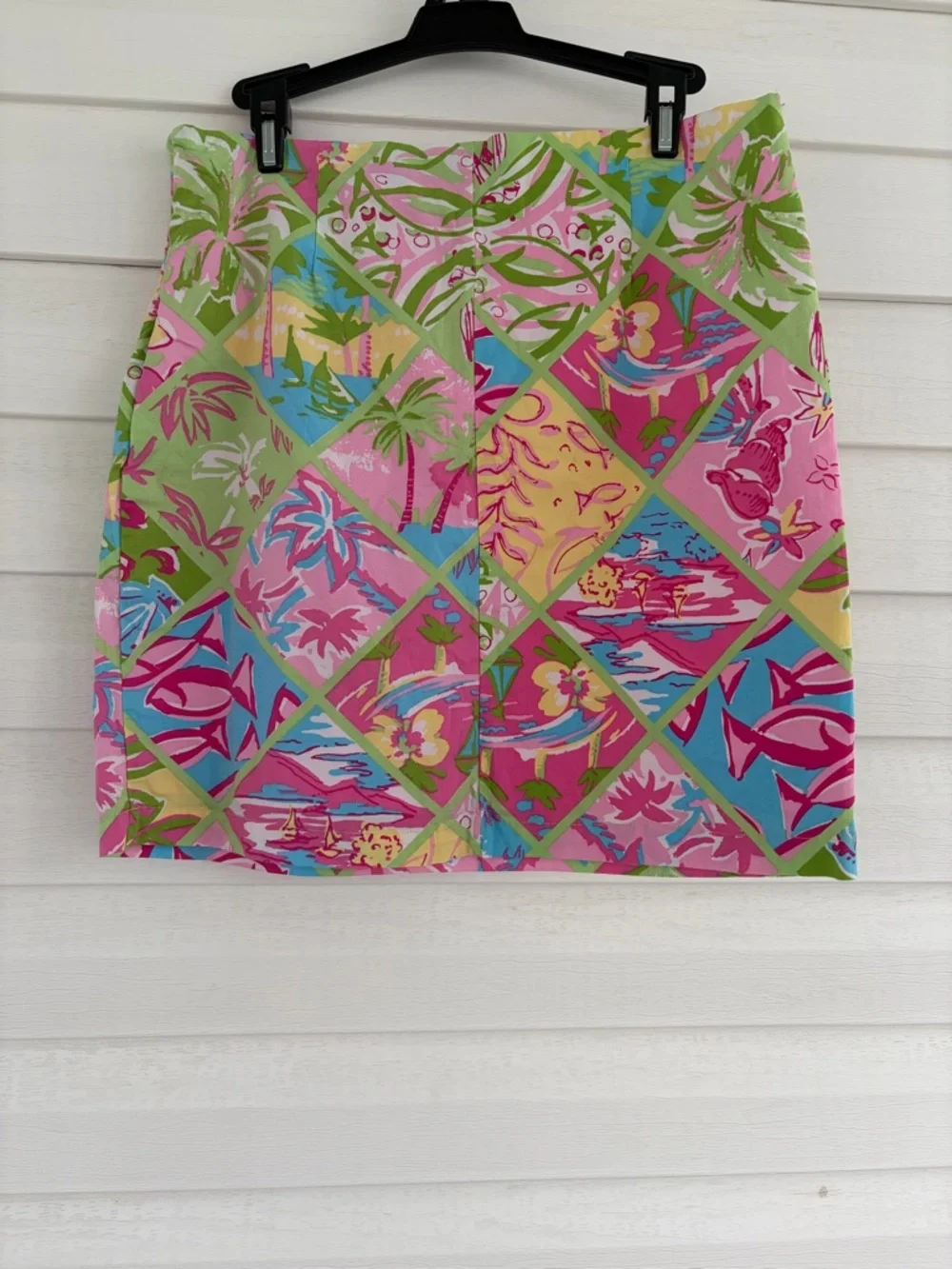 Tropical Print Skirt Pink Green Resort Vacation Summer Beach Outfit